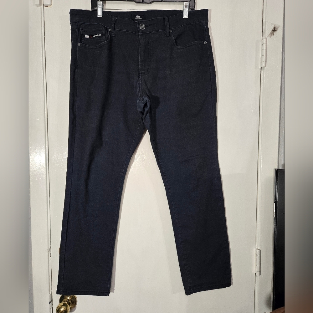 Benjamin Black Blue/black Denim Slim Jeans Sz 36x30